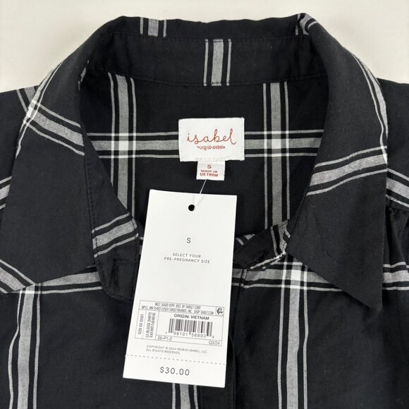 Isabel by Ingrid and Isabel Button Down Checked Long Sleeve Shirt Women's S - Picture 6 of 13